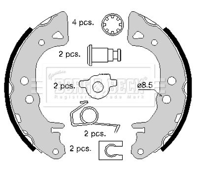 BORG & BECK Piduriklotside komplekt BBS6142